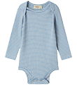 MarMar Bodysuit l/s - Rib - Modal - Legs - Blue Stripe