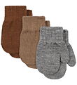 Konges Sløjd Wanten - Wol/Acryl - Filla - 3-pack - Grey Melange/