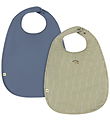 Konges Sløjd Bib - 2-Pack - Tea Stripe/Flint Stone