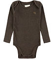 VACVAC Bodysuit l/s - Scarlet - Rib - Dark Brown Melange