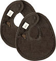 VACVAC Teething Bib - Rib - Scarlet - Dark Brown Melange