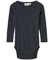 Wheat Bodysuit l/s - Wool/Silk - Liea - Navy