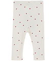 Minymo Leggings - Rib - Äggtod m. Hjärtan