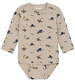 Minymo Body l/ä - Schweiß - Oxford Tan m. Baufahrzeuge