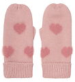 Minymo Mittens - Knitted - w. Soft Teddy - Misty Rose