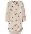 Name It Bodysuit l/s - Rib - NbmOlyan - Peyote Melange