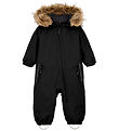Color Kids Snowsuit - Baby Coverall w. Fake Fur - Black