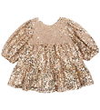 Konges Sløjd Jurk - Paarse pailletten Bow - Gold Glitter