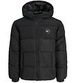 Jack & Jones Puffer Jacket - JjMaze - Black/White Logo