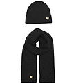 Kids Only Beanie and Scarf - Knitted - KogAvery - Black/Gold Hea