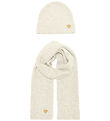 Kids Only Beanie and Scarf - Knitted - KogAvery - Cloud Dancer/G