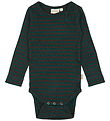 Petit Piao Bodysuit l/s - Rib - Modal - Dark Sea/Coffee Bean