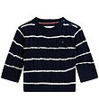 Tommy Hilfiger Bluse - Strick - Zopfmuster - Dark Nacht Navy Str