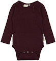 Petit Piao Romper l/s - Rib - Modaal - Dark Grape