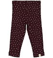 Petit Piao Leggings - Rib - Modal - Dark Grape m. Herzen