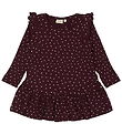 Petit Piao Kleid - Rib - Modal - Dark Grape m. Herzen