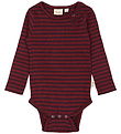 Petit Piao Bodysuit l/s - Rib - Modal - Dark Grape/Biking Red