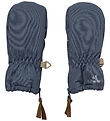 Wheat Mittens w. Zipper - Grey Blue