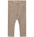 Wheat Leggings - Wool - Rib - Agi - Wood Stripe