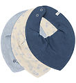 Pippi Teething Bib - 3-Pack - Pointy - AOP - Dark Denim