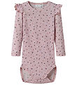 Name It Bodysuit l/s - Wool - NbfWomi - Shadow Gray/Dots