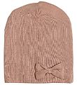 Racing Kids Beanie w. Bow - 2-layer - Light Brown