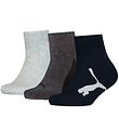 Puma Ankle Socks - Kids Quarter - 3-Pack - Black/Dark Grey/Light