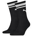 Puma Strumpor - Regular Crew - 2-pack - Svart m. Vita Ränder