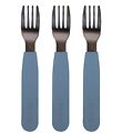 Filibabba Forks - 3-Pack - Silicone - Powder Blue