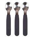 Filibabba Spoons - 3-Pack - Silicone - Stone Grey