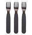 Filibabba Forks - 3-Pack - Silicone - Stone Grey