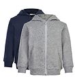 Minymo Zip Hoodies - 2-pack - Grey Melange/Navy