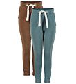 Minymo Sweatpants - 2-Pack - Toffee/Aqua Green