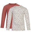 Minymo Blouse - 2 Pack - Canyon Rose/Blanc av. Fleurs