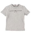 Tommy Hilfiger T-Shirt - Essential - Organic - Grijs Gevlekt