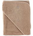 Nrgaard Madsens Hooded Towel - 100x100 - Light Brown w. Bird