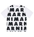 Marni T-Shirt - Blanc av. AOP Logo