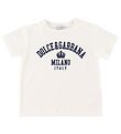Dolce & Gabbana Stuttermabolur - Nauðsynlegt - Hvítt M. Texti