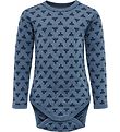 Hummel Bodysuit l/s - hmlBambo - Wool - Blue w. Logo