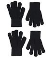 Melton Gloves - Knitted - 2-Pack - Black