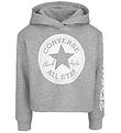 Converse Hoodie - Cropped - Grey Heather w. Logo