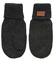 Melton Mittens - Wool/Cotton - 2-layer - Black