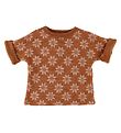 Joha T-shirt - Wool - Burnt Orange w. Stars
