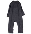 Smallstuff Pramsuit w. Zippers - Wool - Dark Grey