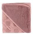 Leander Hooded Towel - Matty - 80x80 - Wood Rose w. Dots