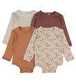 Pippi Baby Bodies l/ - 4-pack - Burlwood