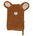 Pippi Baby Washglove - 14x21 cm - Almond w. Bear