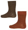 Minymo Chaussettes - 2 Pack - Cocoa Brown