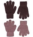 CeLaVi Gloves - Wool/Polyester - 2-Pack - Rose Brown w. Glitter