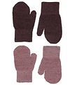 CeLaVi Fäustlinge - Wolle/Polyester - 2er-Pack - Rose Brown m. G